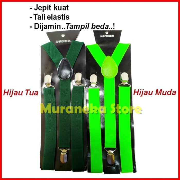 Bretel Suspender Hijau Baju Dewasa Polos Tali Kodok Jojon Jeans Denim