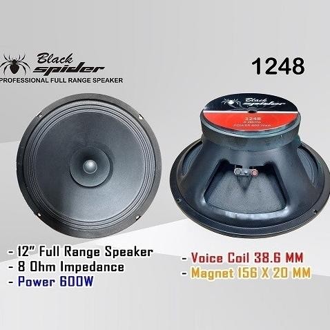 +++++] Speaker Black Spider 12" BS 1248 BS1248 Original 12 inchi VC 1.5"inch 600W 8R Profesional Spe
