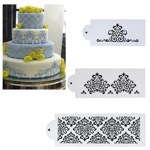 

PROMO! Flower Vines Cake Stencil (3pcs) #13