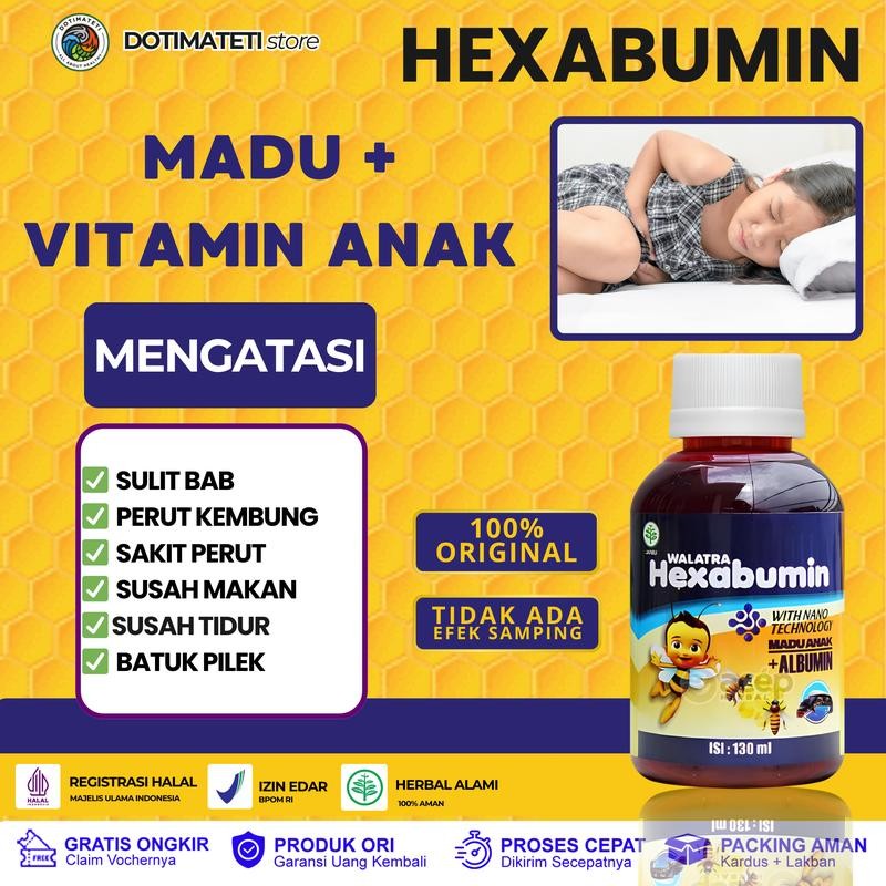 Madu Herbal Hexabumin untuk Mengatasi Sulit Bab Perut Kembung Sakit Perut Susah Makan Susah Tidur Ba
