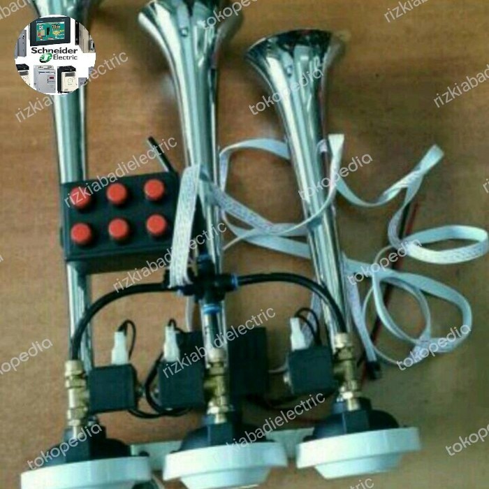 Klakson 3 corong TELOLET+ 6 tombol swicth 12/24V