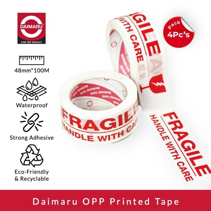 

[Dapat 4pcs] Daimaru Lakban Fragile 48mm x 100m