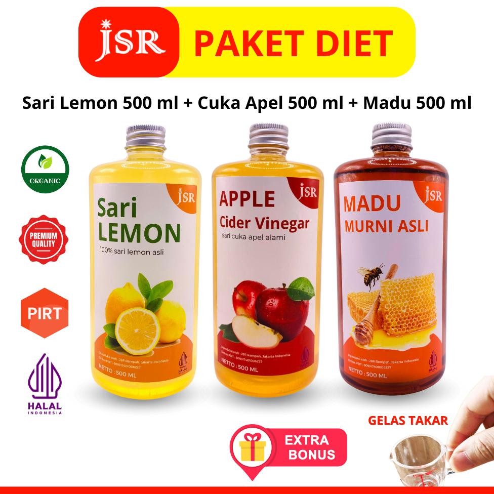 

BUNDLING PAKET HEMAT/CUKA APEL/MADU/SARI LEMON ML