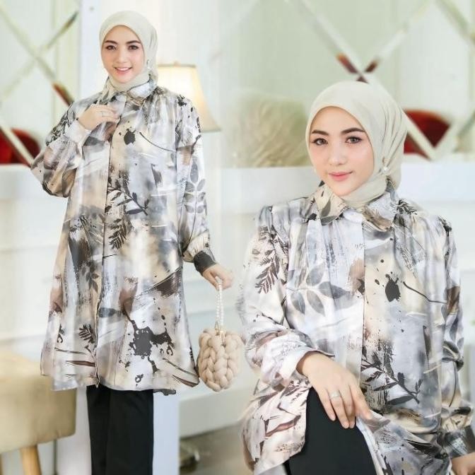 Tunik Wanita Bella Motif Premium Armani Silk Oversize | Dress Gamis Atasan Terlaris