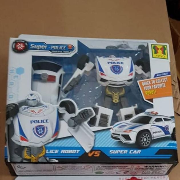 Mainan Robot Transformers bisa jadi mobil Polisi