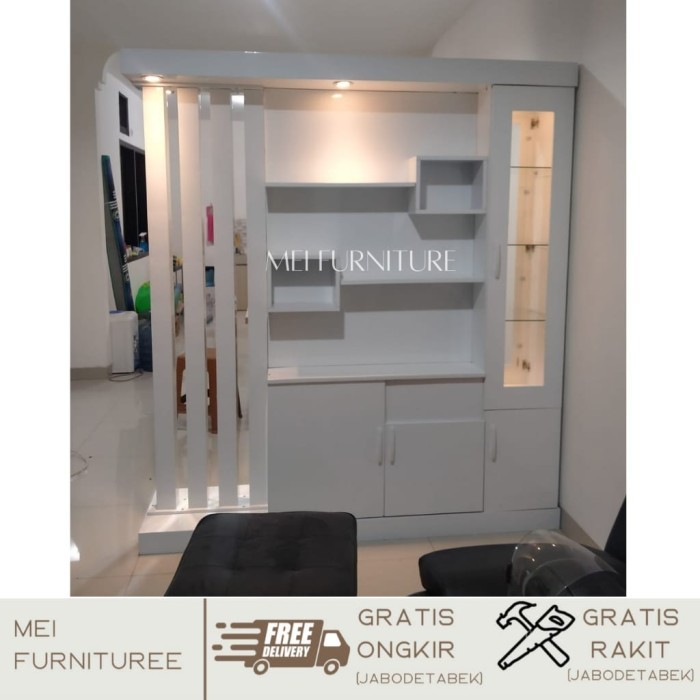 Lemari Partisi Ruangan Minimalis Penyekat 2 Muka/Sisi Pembatas Ruang Murah