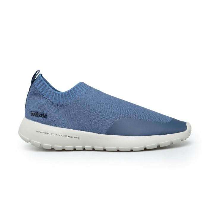 Wakai Sepatu Anak Laki Laki - Kids Shoe Boy Wakai Gyou Stellar Slip On Size 36 22.5Cm - Blue / Biru