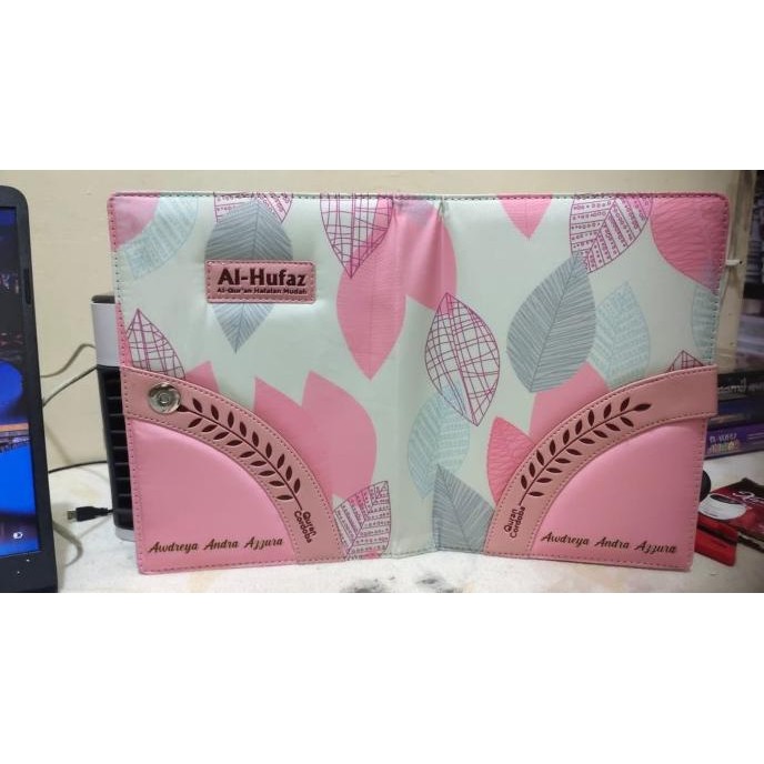 Al Quran Al Hufaz Jaket KAIN Magnet PINK-PINK Motif Daun - Cordoba terlaris