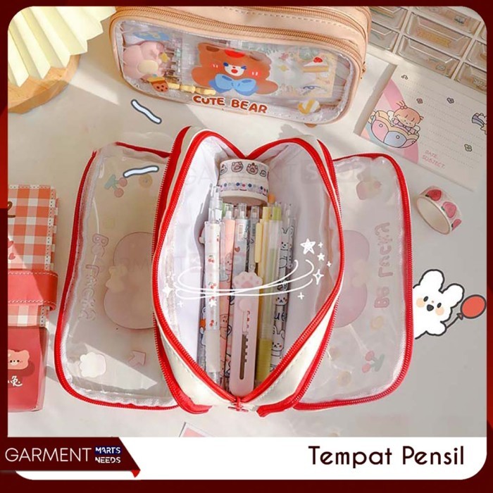 

Tempat Pensil Lucu Anak Transparan Kotak Pencil Dompet Besar Karakter