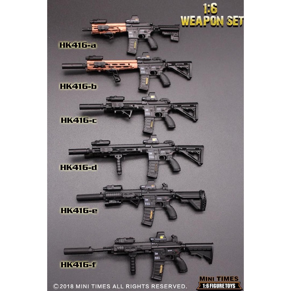 Mini Times Toys Hk416 M4 1/6 Soldier Weapon Gun Model Accessories Toy Not Launchable Fit 12'' Action