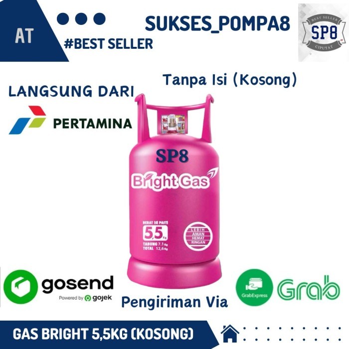 Murah Tabung Bright Gas (Kosong) 5,5Kg / Tabung Pink 5,5 Kg Kosong Non COD