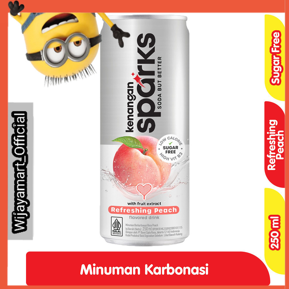 

Kenangan Sparks Minuman Karbonasi Refreshing Peach Kaleng 250 ml