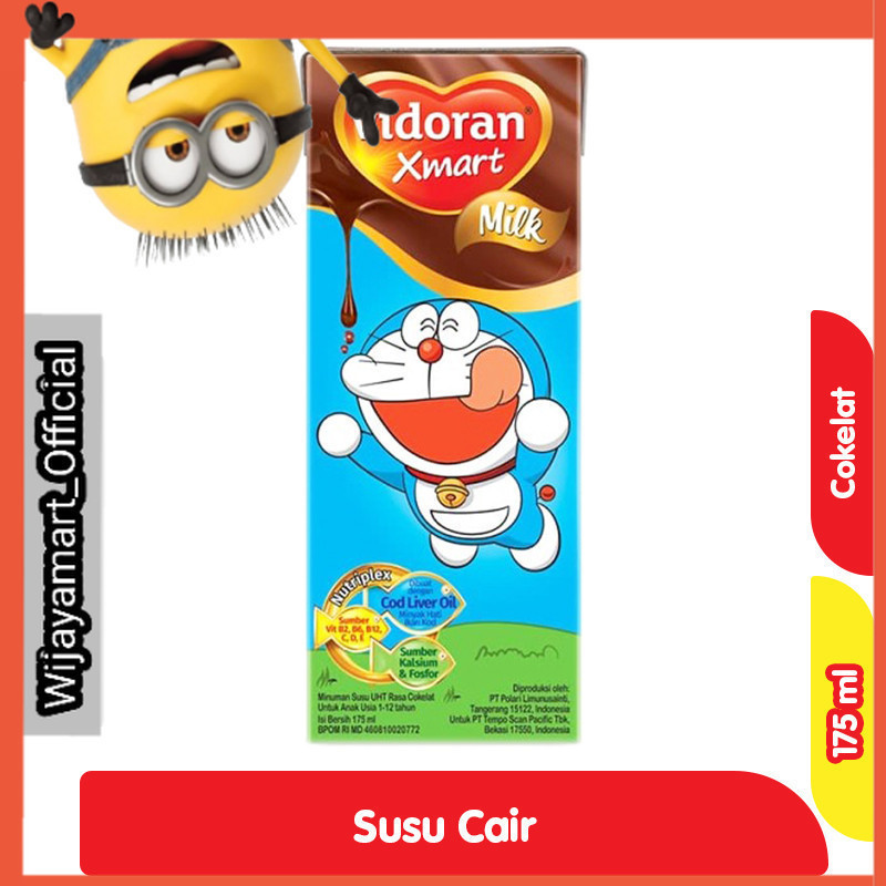 

Vidoran Kids Xmart Milk UHT Cokelat Kotak 175 ml