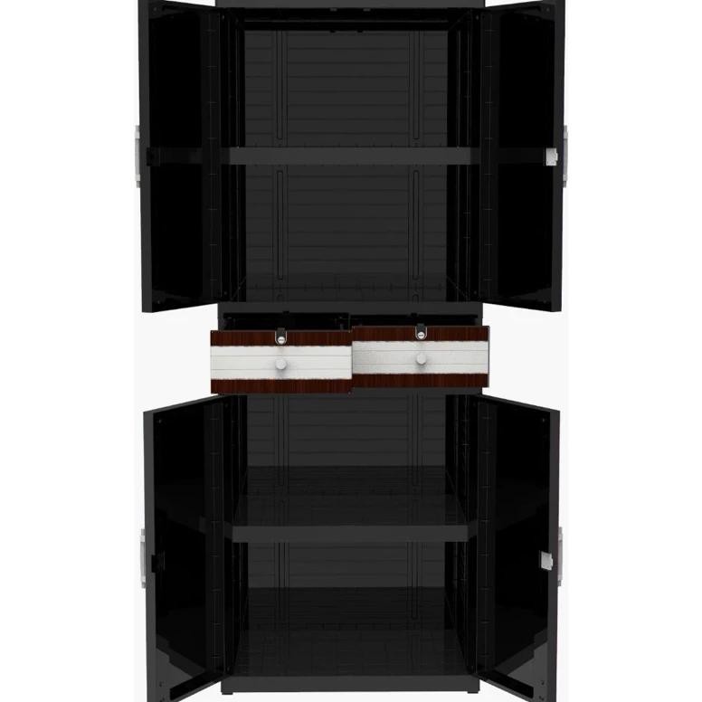 NAIBA Lemari MSC Naiba Fit Ebony Kaca + Kunci + Laci (Naiba 9704/9724)