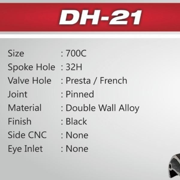 Velg araya 700 dh 21 etro 21-622 lebar hitam 32 hole 20.5mm 700 / 29 in hitam The best