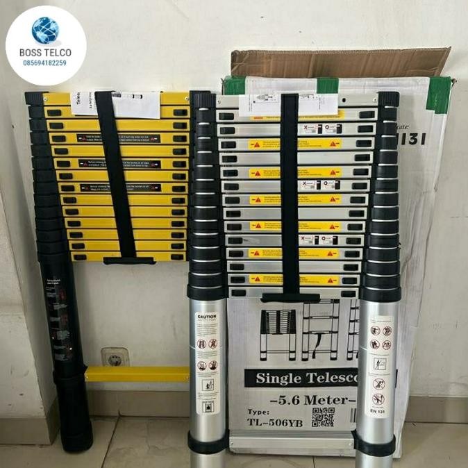 Miliki Tangga Teleskopik Aluminium 6,2 Meter Single Silver