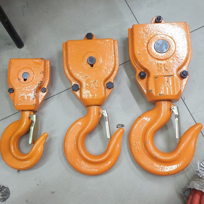 Hook Bawah Chain Hoist Elektrik 2T 3T 5T Ton / Hook Hoist 2 Jalur