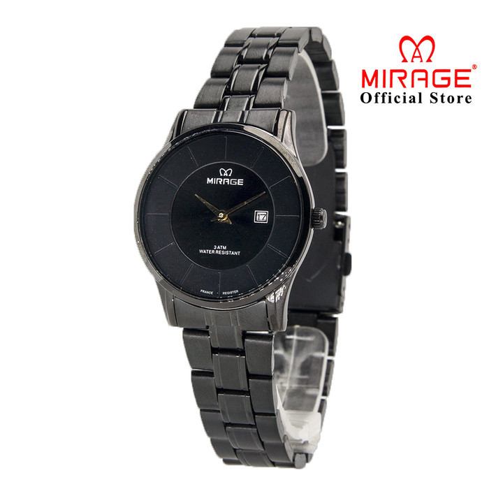 TERBARU JAM TANGAN WANITA MIRAGE BRANDED WATCH ORI HITAM BLACK 8670L
