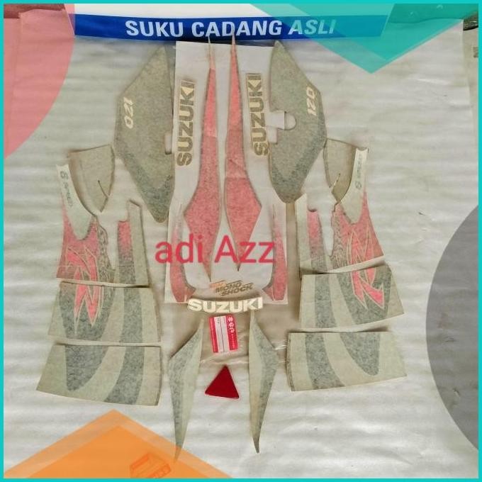 striping stiker body merah hitam silver satria 2tak lumba original 6s