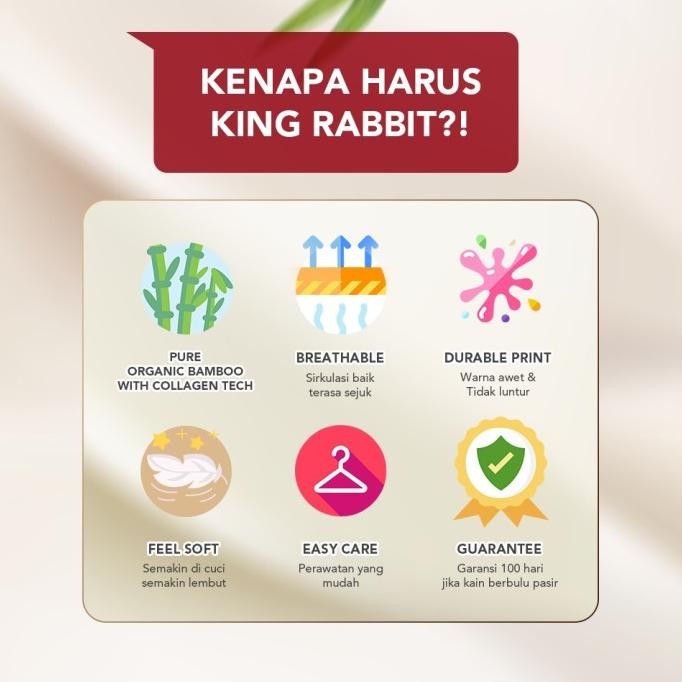 Murah King Rabbit Organic Bamboo Velvet Set Sprei Motif Caption Blue