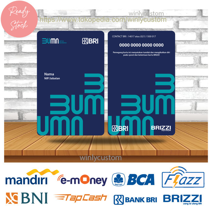 

KARTU EMONEY MANDIRI BCA BNI BRI ID CARD NEW BUMN BRI BRIZZI - 2 SISI