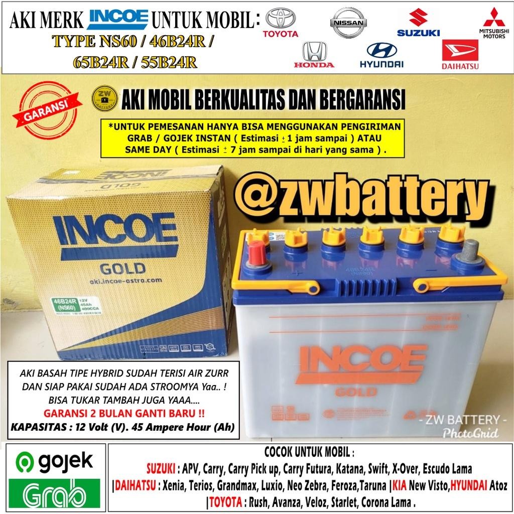 Aki Mobil Luxio, Apv, Grandmax, Taruna, Katana Ns60 Incoe Gold