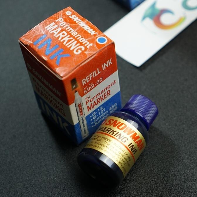 

Ready oke] Tinta Isi Ulang Refill SNOWMAN Spidol Permanen G-12
