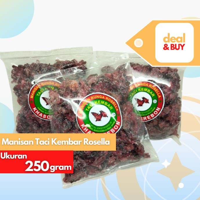 

Manisan Bunga Rosella Taci Kembar Khas Cirebon 250 gram