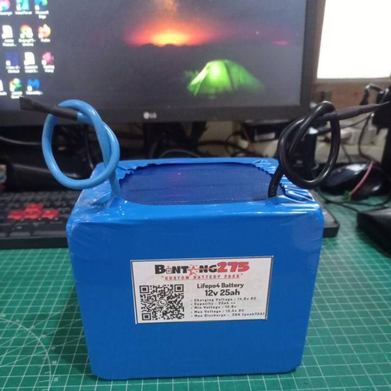 Baca Diskripsi - Battery Pack Lifepo4 12V 25Ah Bms 100A Joss Gandos