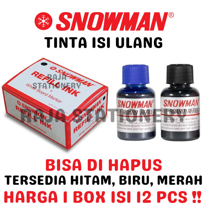 

HOT SALE! SNOWMAN REFILL WHITEBOARD MARKER ISI TINTA SPIDOL SNOWMAN [12PCS]