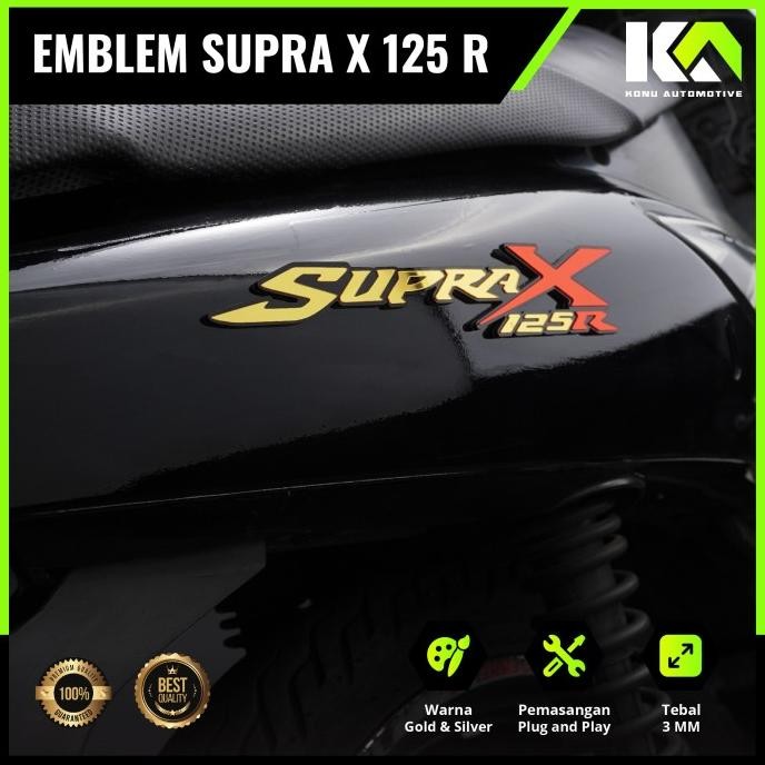 2PCS EMBLEM MOTOR SUPRA X 125 LOGO SUPRA 3D OLD SUPRA HONDA STIKER The best.