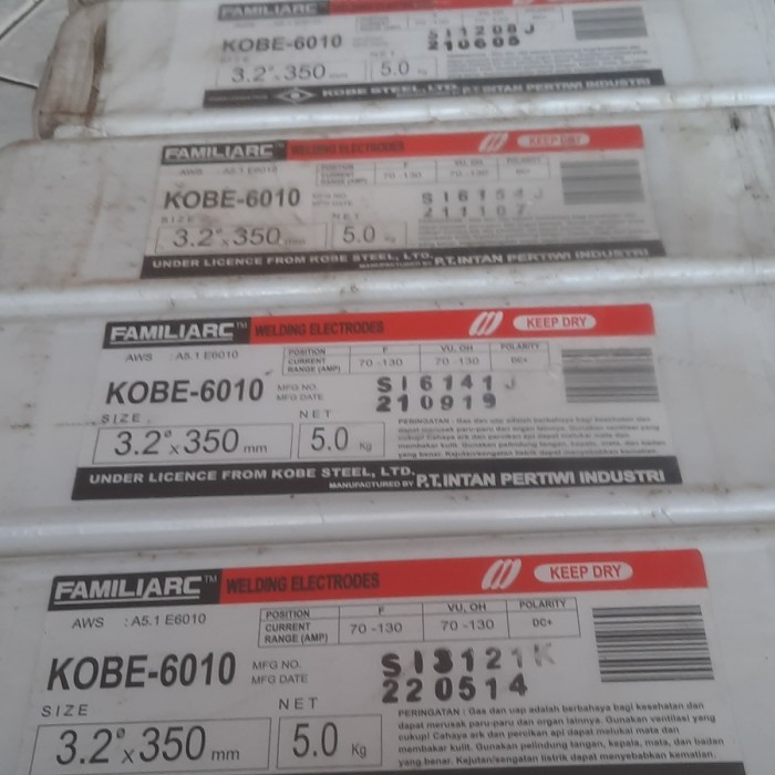 kawat las Familiarc KOBE-6010 AWS-A5.1E6010 size 3.2350mm 5kg