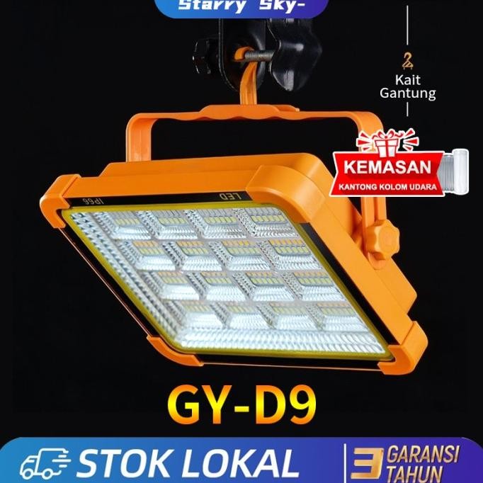 Lampu Emergency Led Multifungsi power bank solar cell IP66 Lampu Sorot Terlaris