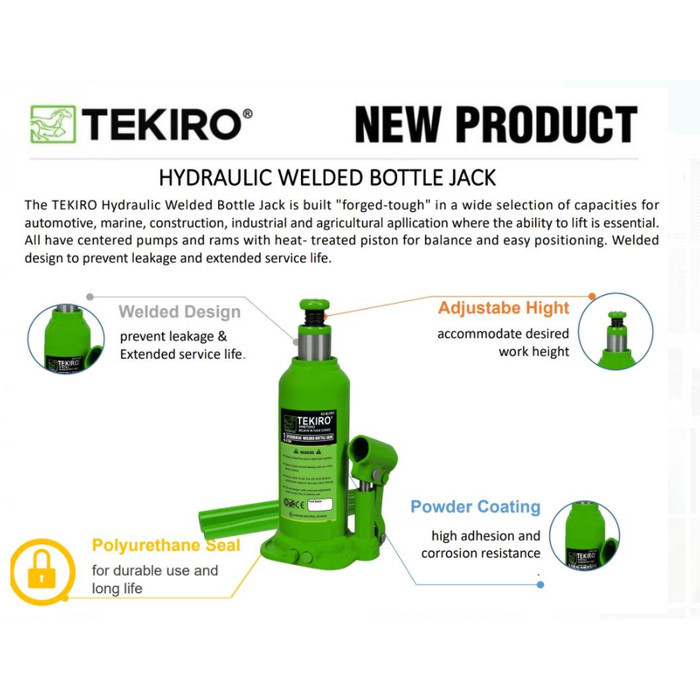 TEKIRO DONGKRAK BOTOL 20 TON HYDRAULIC JACK 20 T DONGKRAK MOBIL 20TON