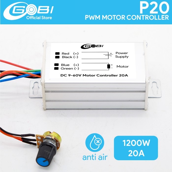 Promo Gobi P20 Pwm Dc Motor Controller 20A 12V 24V 48V 60V