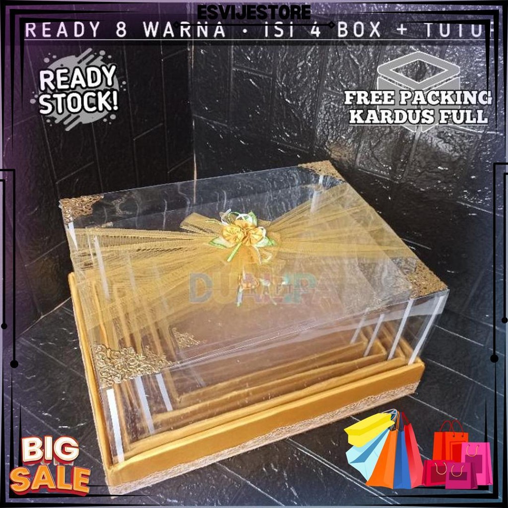 

Box Mika Seserahan Satu Set Isi 4 Kotak Hantaran Ukuran S M L Xl Full Hiasan Mudah Pemasangan D Gratis Ongkir