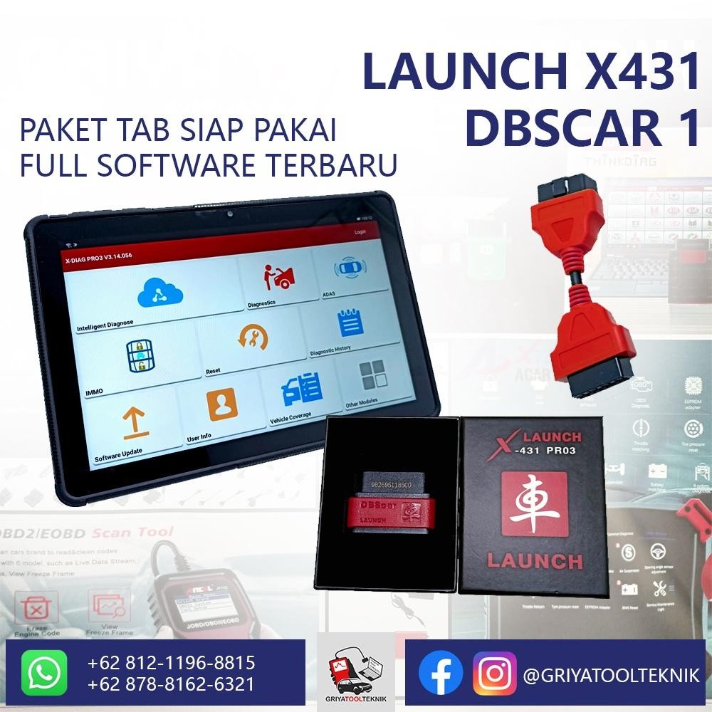 Paket Scanner Launch X431 Pro3 Dbscar1 Xdiag Pro + Tablet Siap Pakai