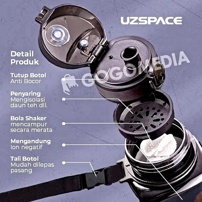 Uzspace Botol Air Minum Ion Energy Tritan Eastman BPA Free 500ml Terlaris