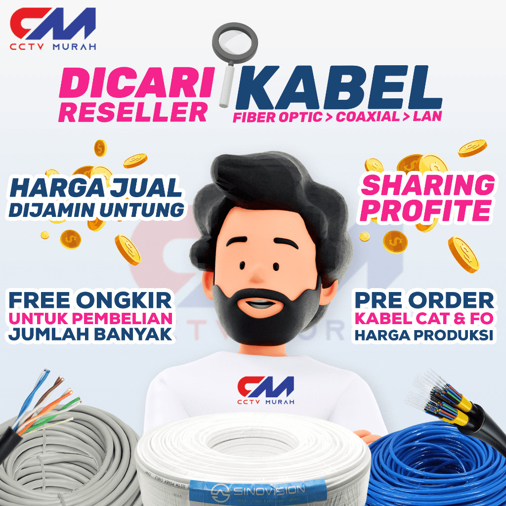 Kabel Coaxial CCTV RG59 100 Meter, 50 Meter, 25 Meter, Kabel CCTV RG59 Coaxial 100 Meter