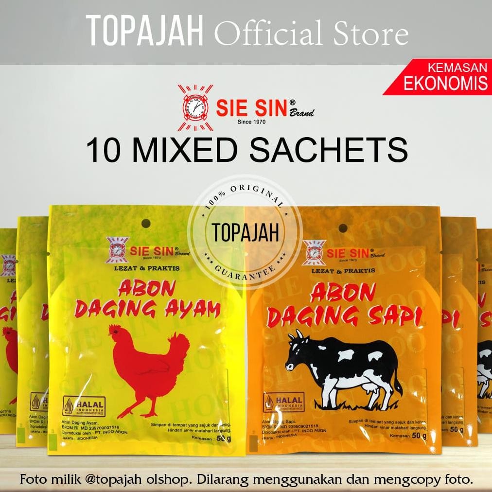 

Abon sapi/ayam SIE SIN BRAND Sachet 50gr 1PAK