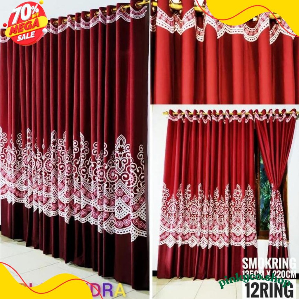 Gorden Jendela Ring Motif Sultan/Gorden Horden Motif Sultan/Gorden Pintu Jendela Motif / Gorden Ring