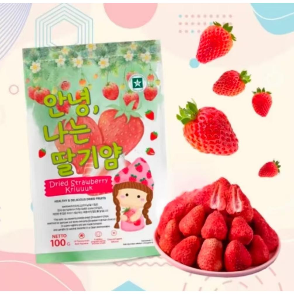 

FREEZE DRIED STRAWBERRY | BUAH KERING RASA STRAWBERRY | CRISPY SWEET KRIUKK VIRAL 100GR