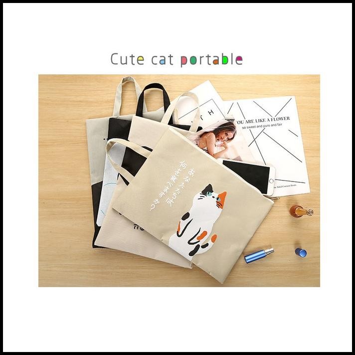 

PF05 Japanese Cute Cat Portable A4 file Storage pouch bag Tempat Buku