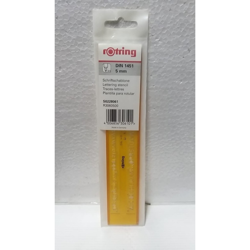 

Penggaris Rotring Lettering Stencil DIN 1451