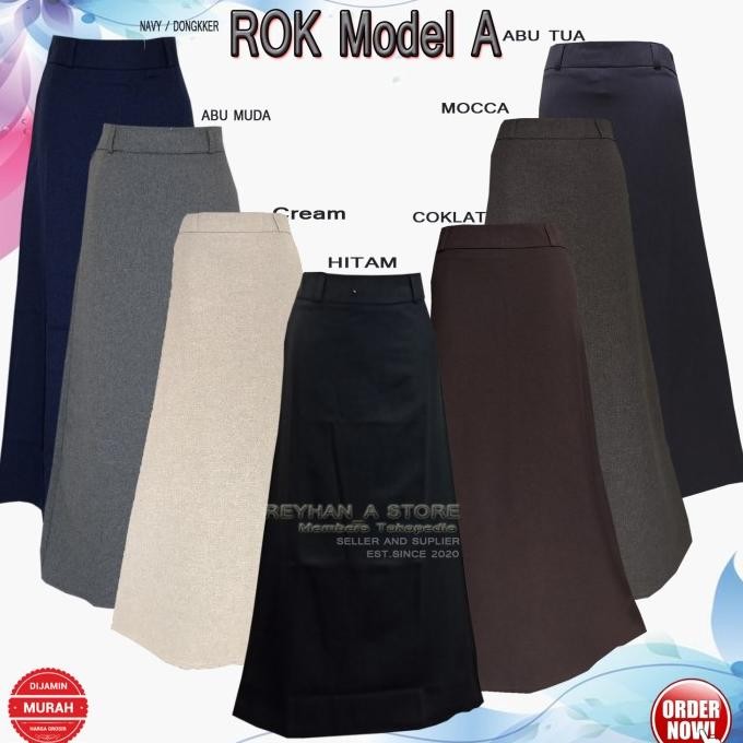 Rok Kerja Panjang Hitam A Bahan Formal Kantor / Rok panjang Bentuk A MS