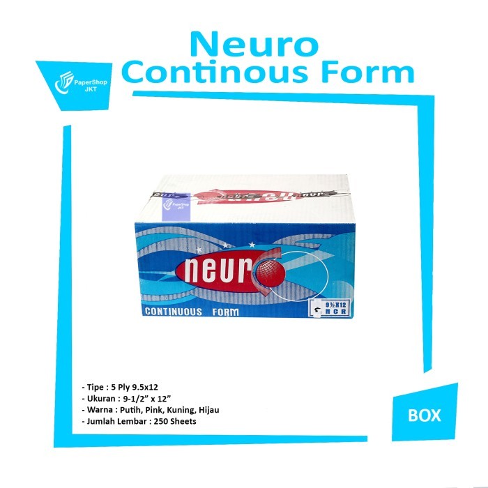 

Neuro - Continous Form 9 1/2 x 12 - 5 Ply - K 5 - Ukuran A4 - NCR