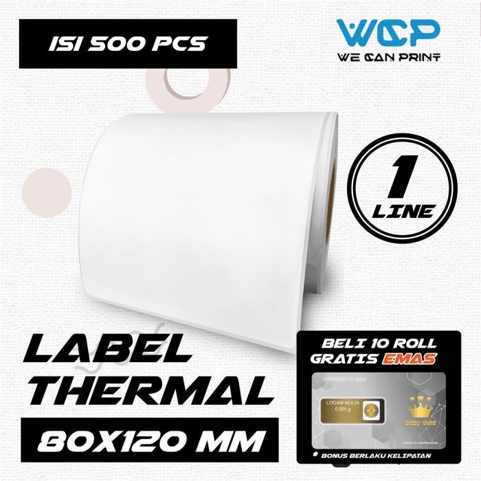 

TERLARIS! STIKER LABEL THERMAL 80 X 120 MM KERTAS THERMAL 80X120 MM 500 PCS