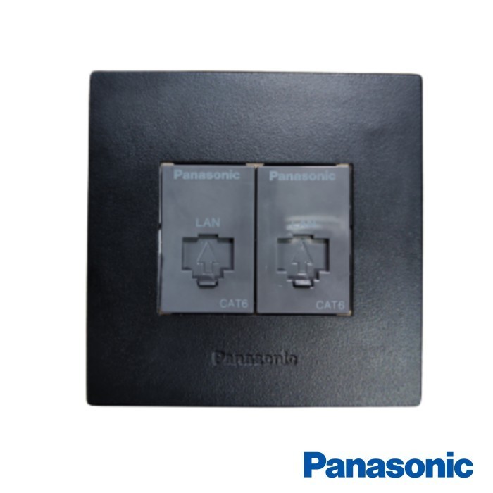 PANASONIC Outlet Data LAN CAT6 Hitam Double WEJ24886H