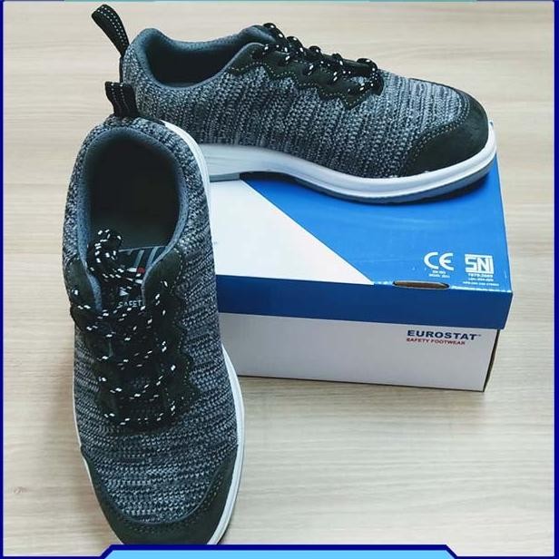 Eurostat Safety Shoes Greyhound Hs-452 Grey Anti Slip,Ujung Ada Besi Awet
