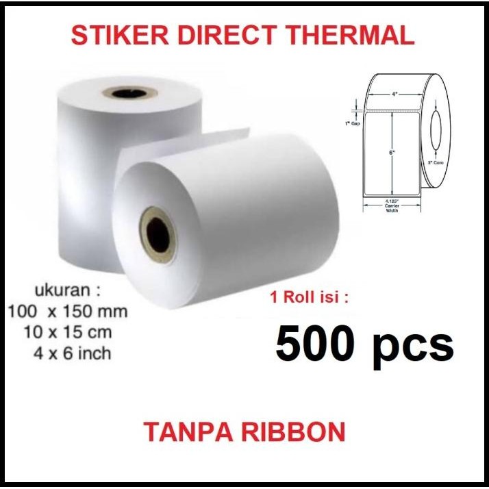 

LL05 Label Barcode 100 X 150 mm Sticker Direct Thermal A6 Roll 500 pcs